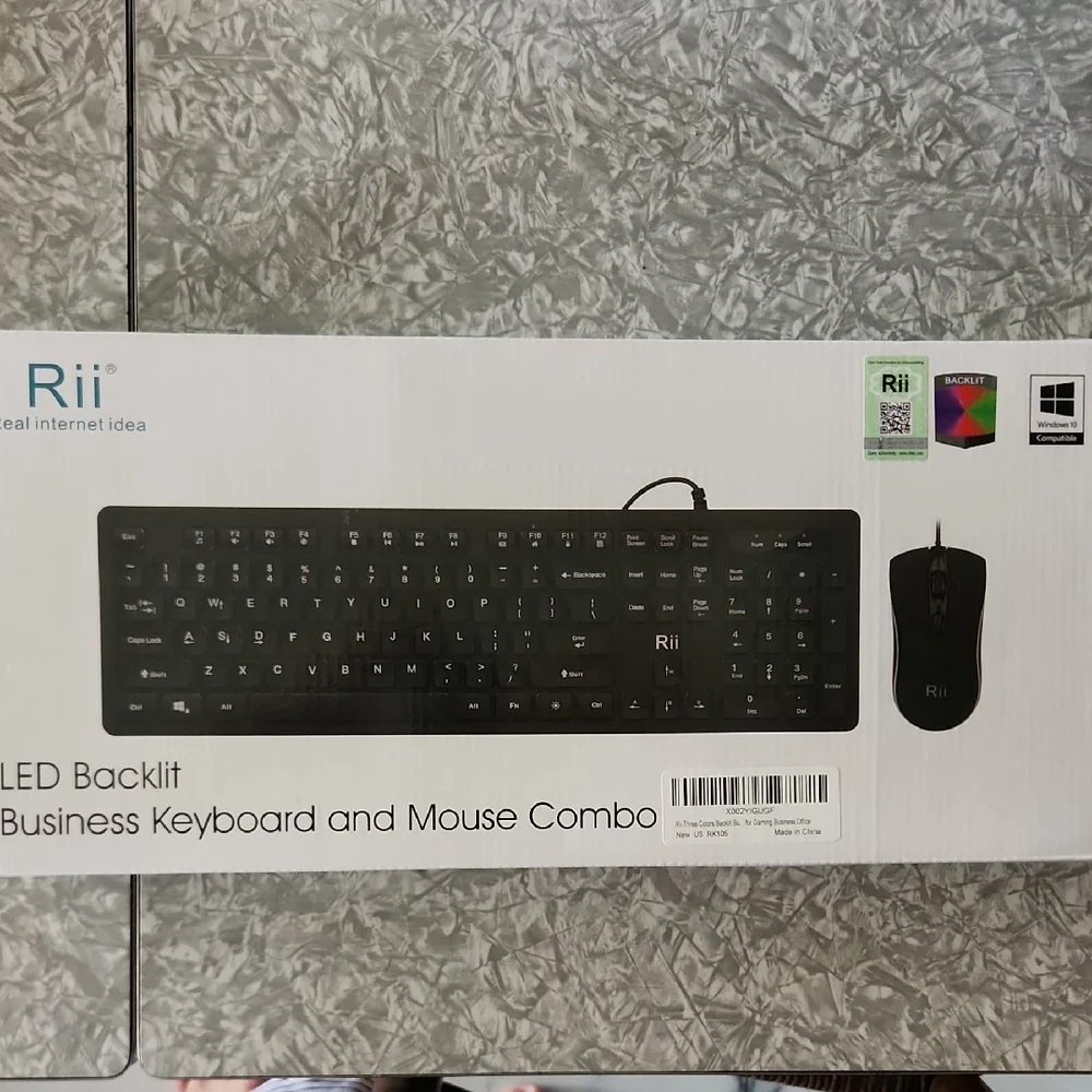 Black LED Backlit Keyboard and Mouse Combo